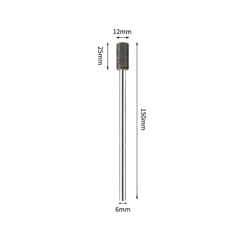 SA 12*25mm Cylinder Carbide Burr 6mm Shank 150mm Long Rotary File Bit - Da Blacksmith