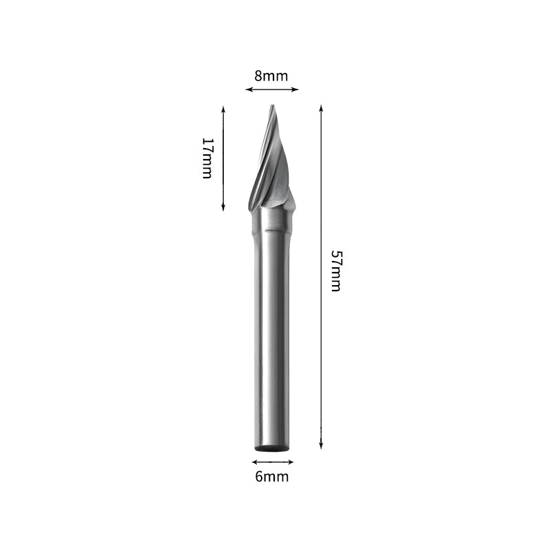 SM 8*17mm Pointed Cone Carbide Burr 6mm Shank 57mm Long Rotary File Bit - Da Blacksmith