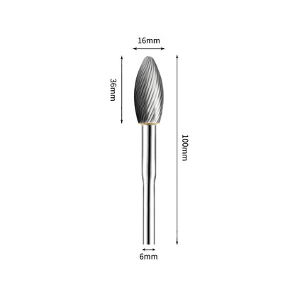 SH 16*36mm Flame Carbide Burr 6mm Shank 100mm Long Rotary File Bit - Da Blacksmith