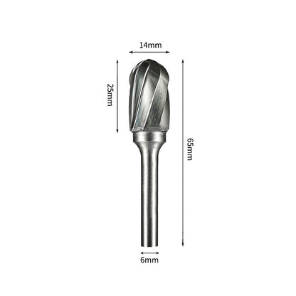 SC 14*25mm Cylinder Radius End Carbide Burr 6mm Shank 65mm Long Rotary File Bit - Da Blacksmith