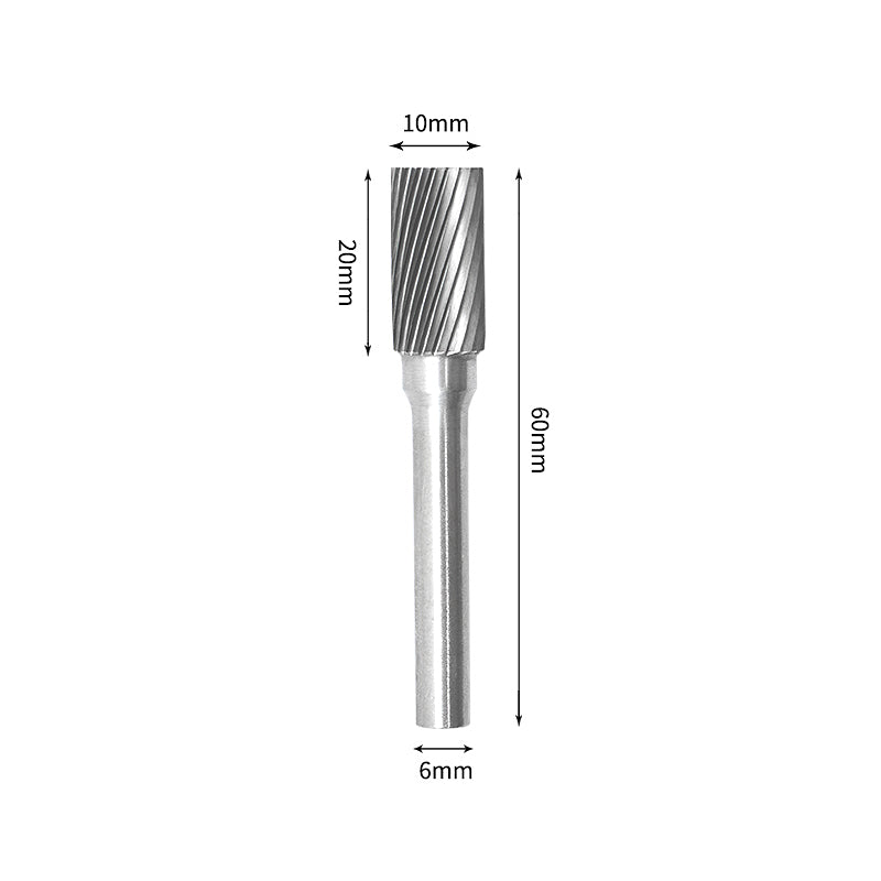 SA 10*20mm Cylinder Carbide Burr 6mm Shank 60mm Long Rotary File Bit - Da Blacksmith