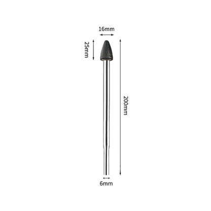 SF 16*25mm Rounded Nose Tree Carbide Burr 6mm Shank 200mm Long Rotary File Bit - Da Blacksmith