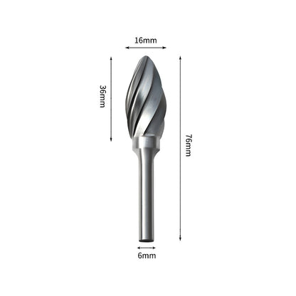 SH 16*36mm Flame Carbide Burr 6mm Shank 76mm Long Rotary File Bit - Da Blacksmith