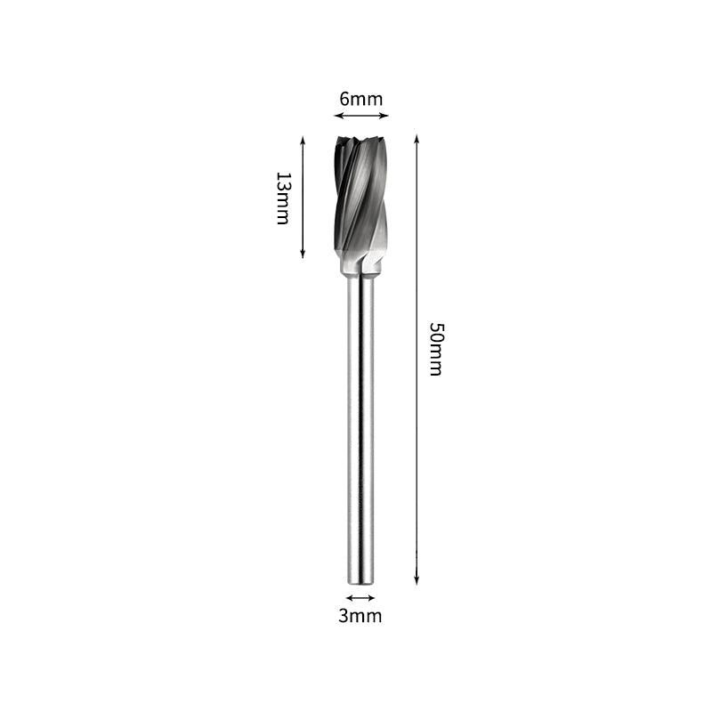 SA 6*13mm Cylinder Carbide Burr 3mm Shank 50mm Long Rotary File Bit - Da Blacksmith