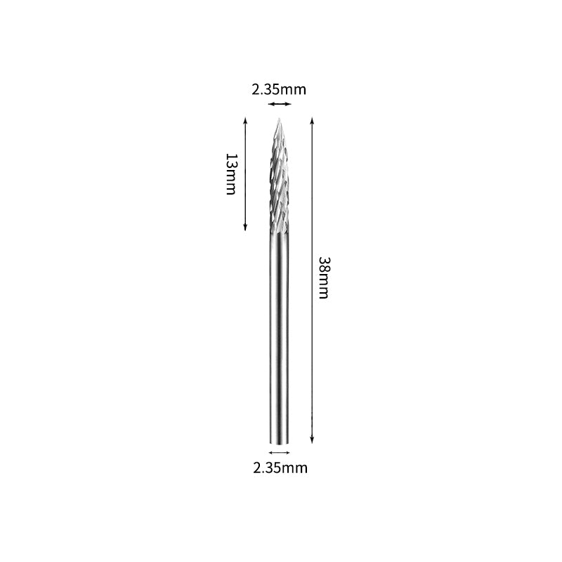 SG 2.35*13mm Pointed Tree Carbide Burr 2.35mm Shank 38mm Long Rotary File Bit - Da Blacksmith