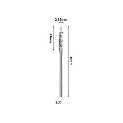 SG 2.35*13mm Pointed Tree Carbide Burr 2.35mm Shank 38mm Long Rotary File Bit - Da Blacksmith