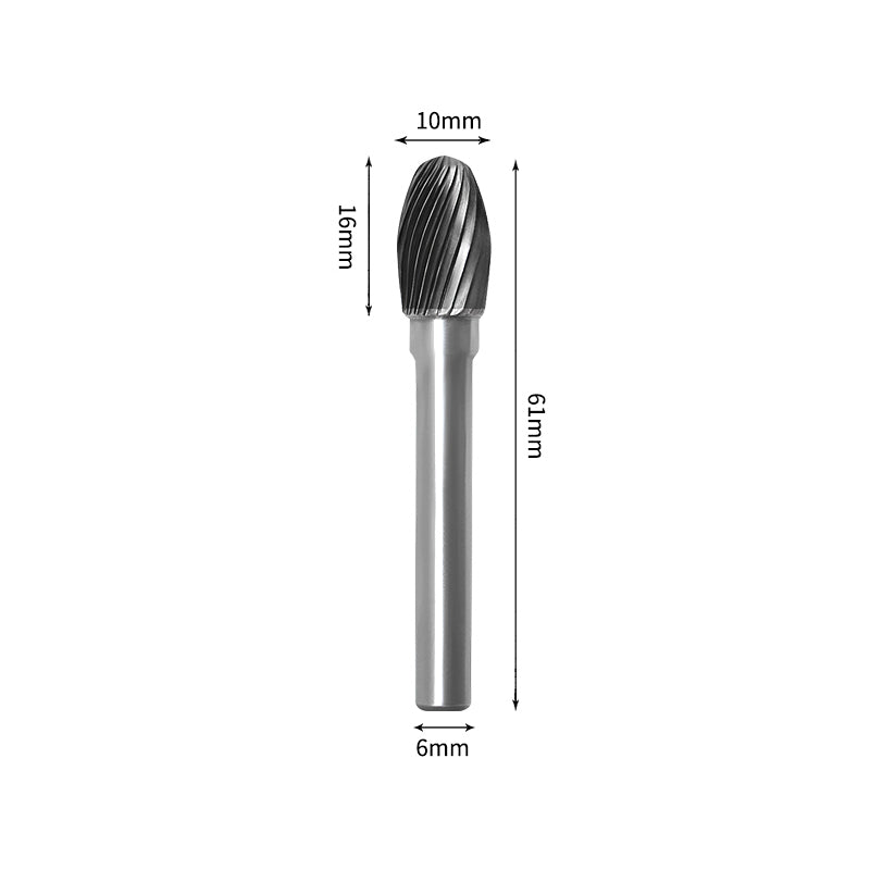 SE 10*16mm Ball Carbide Burr 6mm Shank 61mm Long Rotary File Bit - Da Blacksmith