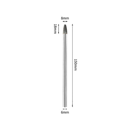 SF 8*18mm Rounded Nose Tree Carbide Burr 6mm Shank 150mm Long Rotary File Bit - Da Blacksmith