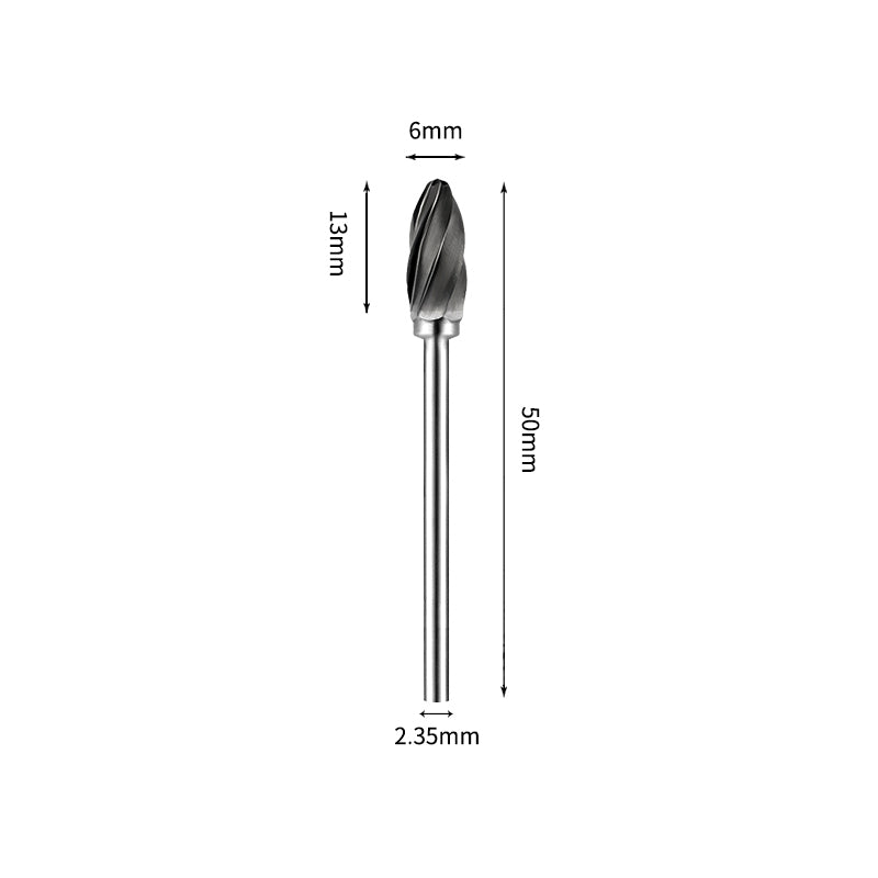 SH 6*13mm Flame Carbide Burr 2.35mm Shank 50mm Long Rotary File Bit - Da Blacksmith