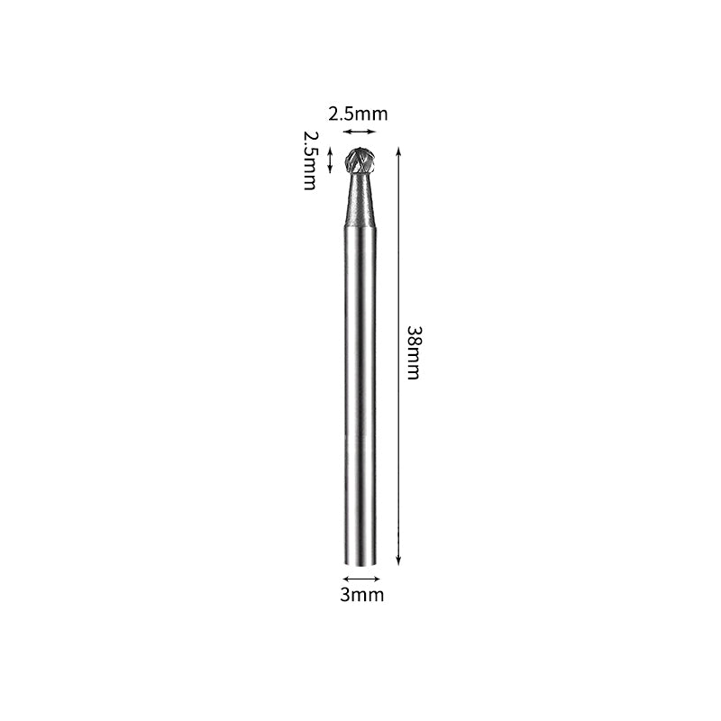 SD 2.5*2.5mm Ball Carbide Burr 3mm Shank 38mm Long Rotary File Bit - Da Blacksmith