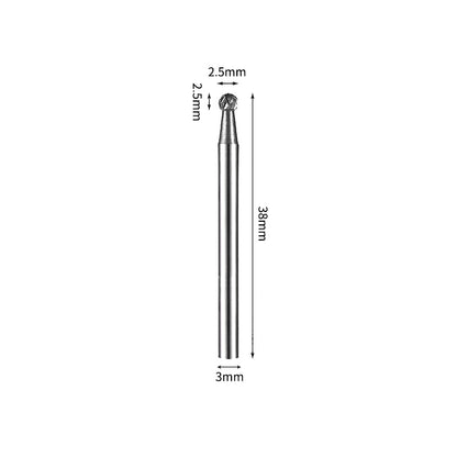 SD 2.5*2.5mm Ball Carbide Burr 3mm Shank 38mm Long Rotary File Bit - Da Blacksmith