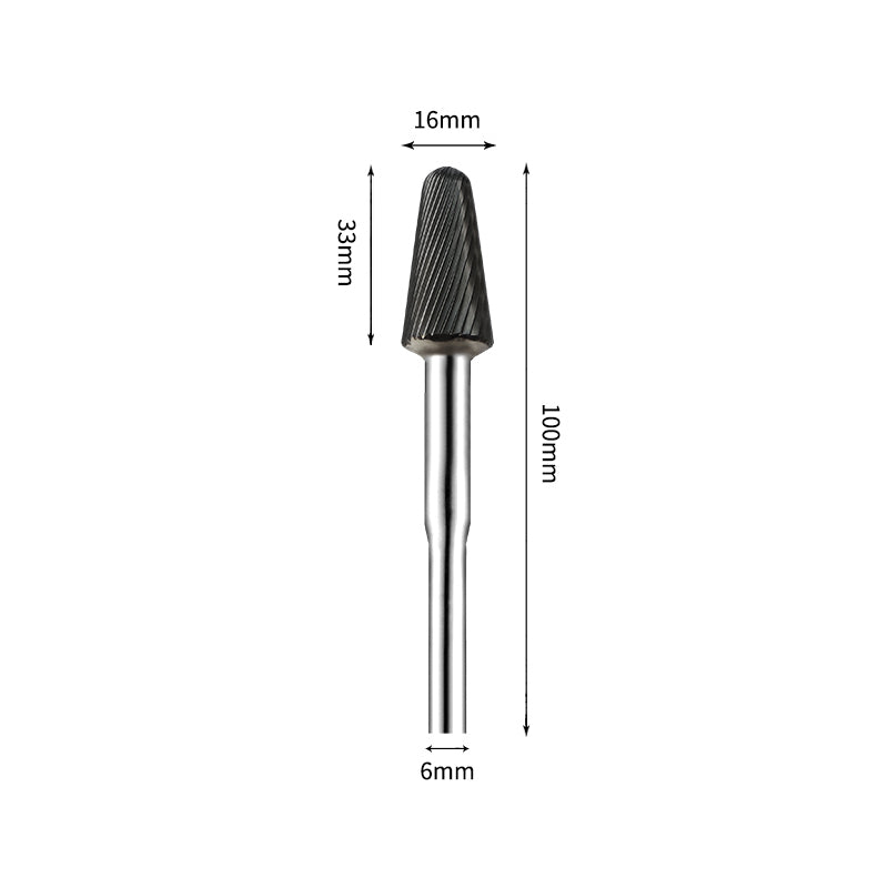 SL 16*33mm Ball Nose Cone Carbide Burr 6mm Shank 100mm Long Rotary File Bit - Da Blacksmith