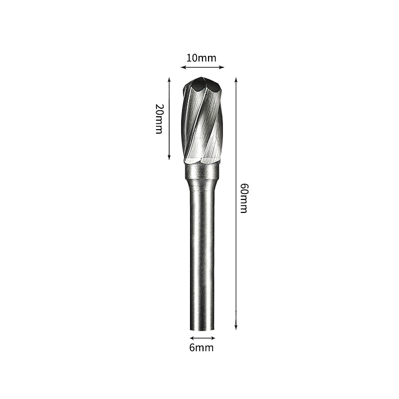 SC 10*20mm Cylinder Radius End Carbide Burr 6mm Shank 60mm Long Rotary File Bit - Da Blacksmith