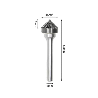 SK 16*8mm 90 Degree Angle Carbide Burr 6mm Shank 53mm Long Rotary File Bit - Da Blacksmith