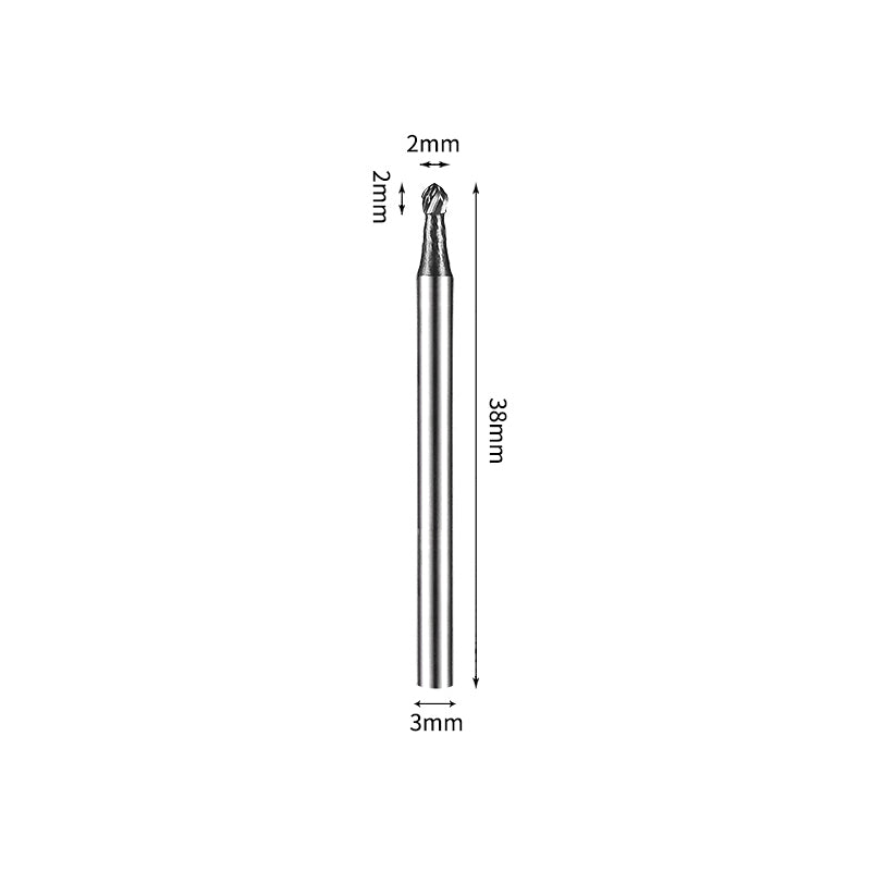 SD 2*2mm Ball Carbide Burr 3mm Shank 38mm Long Rotary File Bit - Da Blacksmith