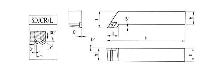 SDJCR/SDJCL 1616H11 External Turning Toolholder - Da Blacksmith