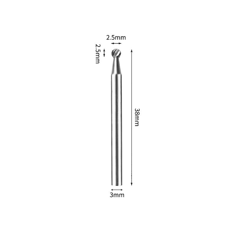 SD 2.5*2.5mm Ball Carbide Burr 3mm Shank 38mm Long Rotary File Bit - Da Blacksmith