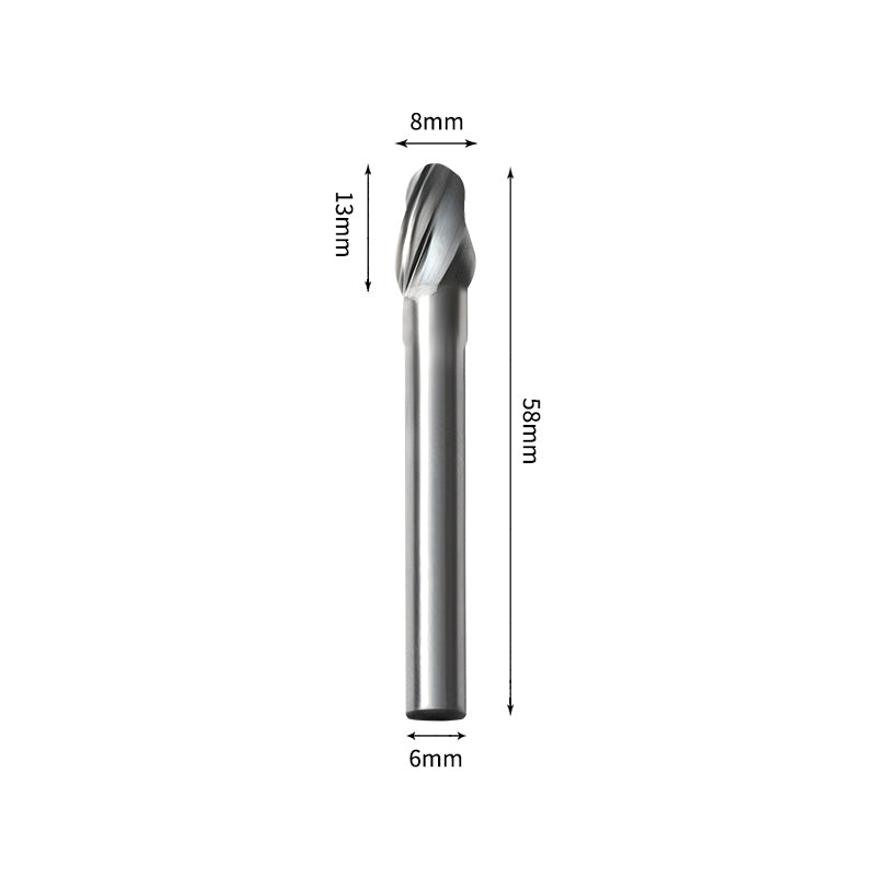 SE 8*13mm Oval Carbide Burr 6mm Shank 58mm Long Rotary File Bit - Da Blacksmith