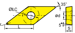 VBGT160402R/330R Positive Turning Insert - Da Blacksmith