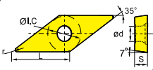 VCMT110308/222 Positive Turning Insert - Da Blacksmith